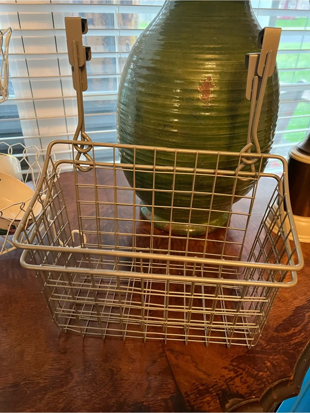🦋 2 Metal Wire Hanging Storage Basket - Silver